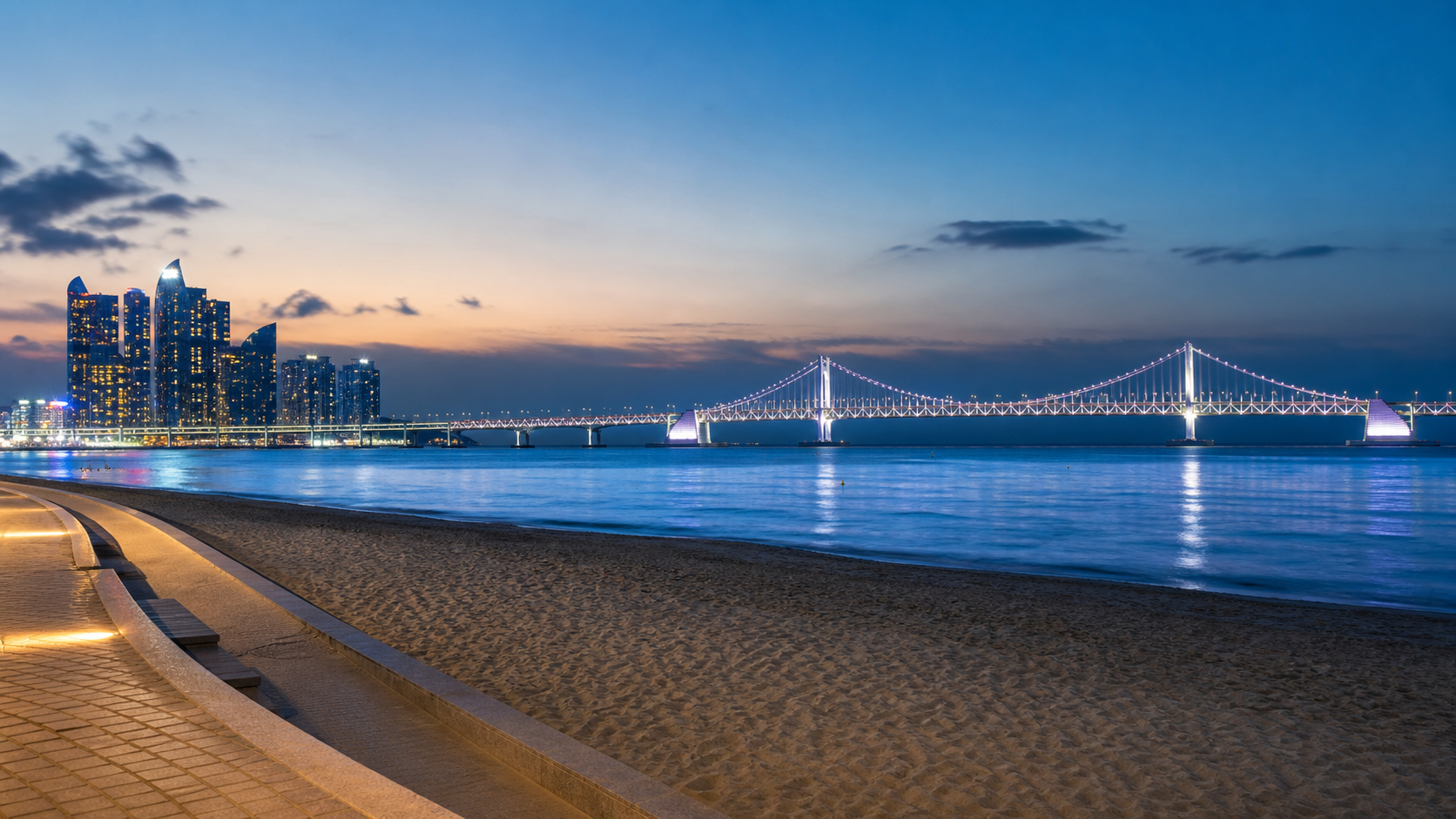 Winter lights at Gwanganli Bridge